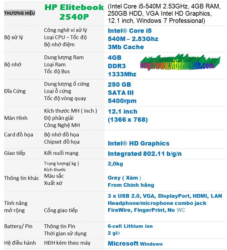 Elitebook 2540P, Elitebook 8440P, Elitebook 6930p - Hàng đẹp - Giá rẻ - 1