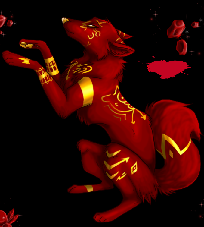 red anime wolf pup. Red wolf anime picture by