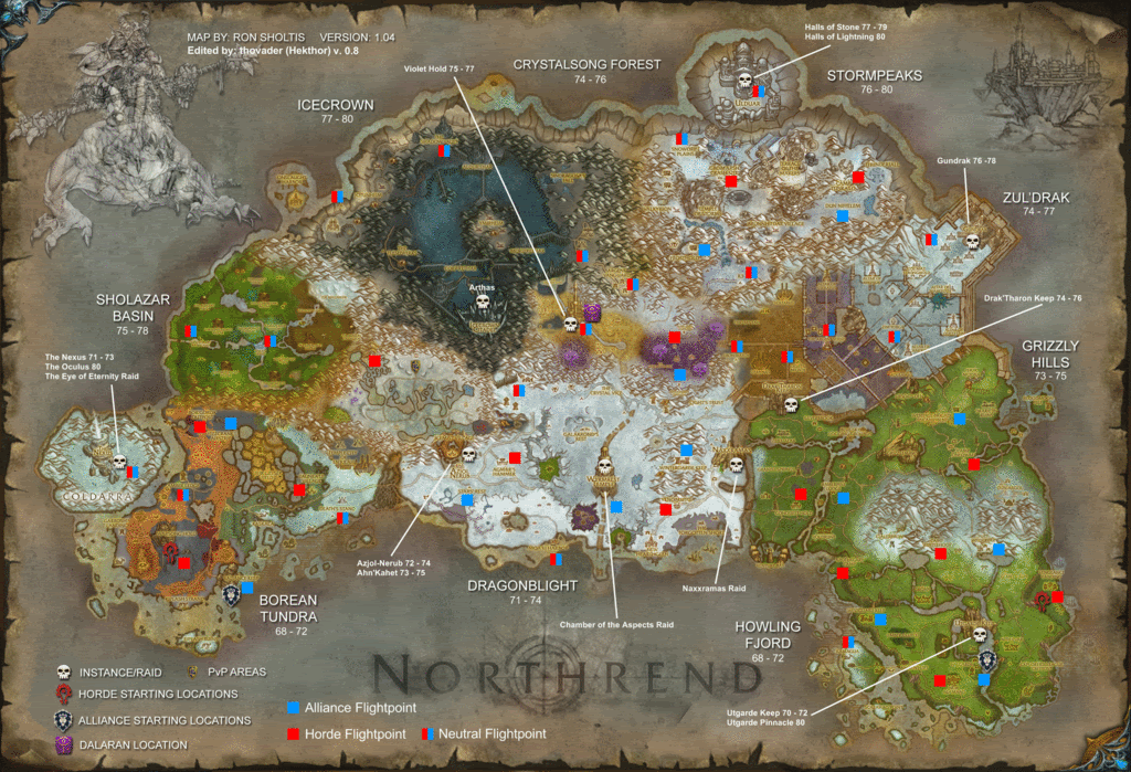 world of warcraft map northrend. wow map categories northrend maps