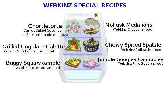 Webkinz rare recipes