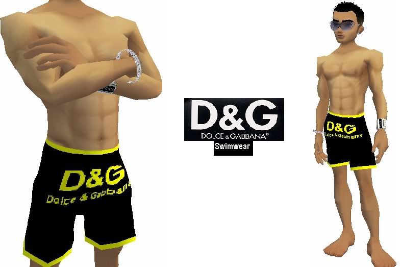 D&G Swimming Trunks (Black/Yellow)
