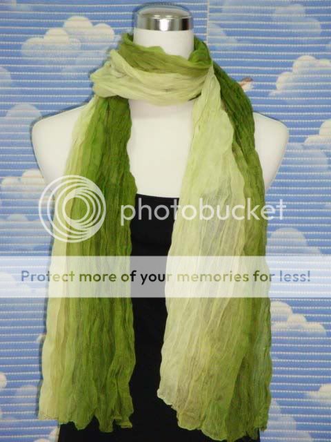 New Gradient Green Wrinkle Scarf Shawl Wrap m011  