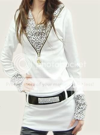 Chic Sexy Leopard Belt New Women Shirt Top  