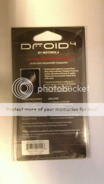 Pack Motorola Droid 4 Screen Display Protectors OEM Verizon Wireless 